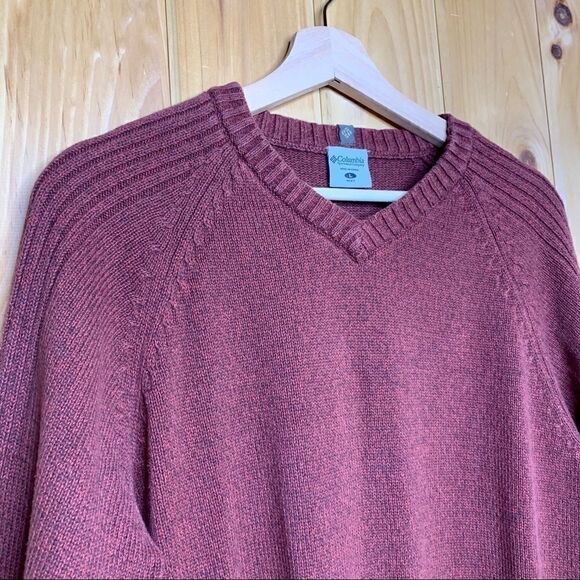 Columbia ROC V neck sweater burgundy size L - Picture 2 of 8